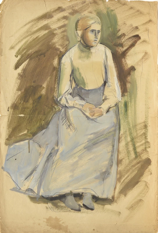 Una donna seduta. Schizzo - Art Museum of Estonia's painting collection, Tallinn